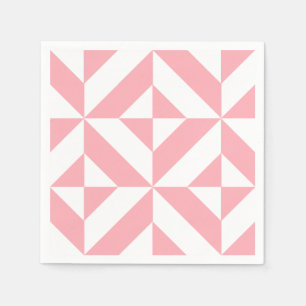 Serviettes En Papier Motif géométrique Melon rose