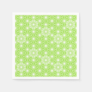 Serviettes En Papier Motif japonais Asanoha - vert citron clair