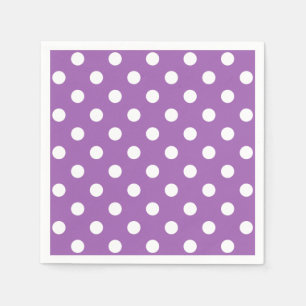 Serviettes En Papier Motif Pointe violet et blanc