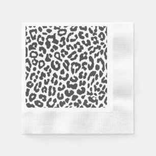 Serviettes En Papier Motifs noirs et blancs de peau d'animal