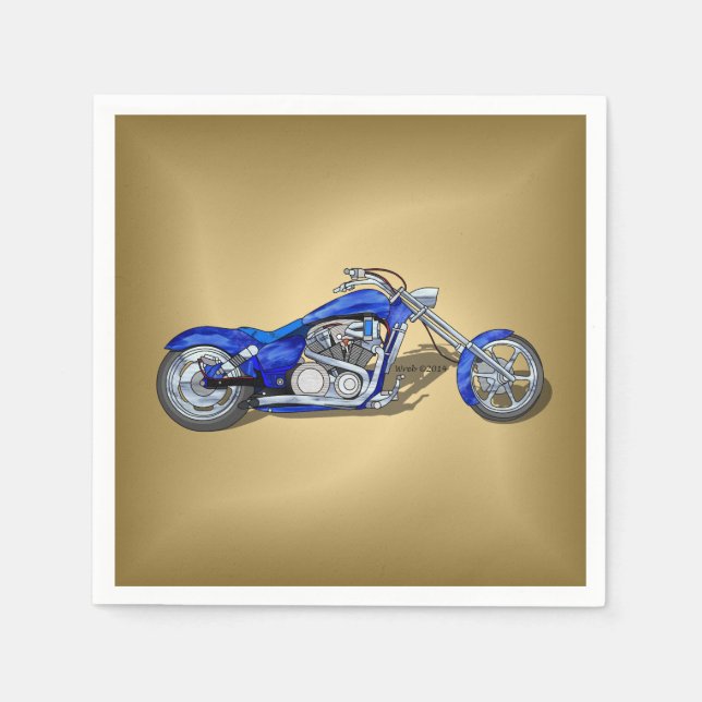 Serviettes En Papier Moto 1 - Bleu (Devant)