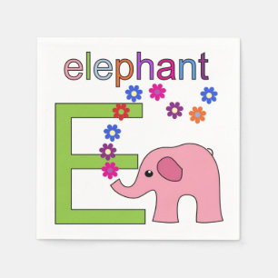 Serviettes En Papier Mouchoir en papier Lettre E Eléphant