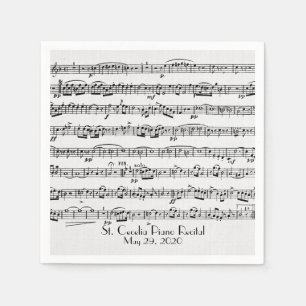 Serviettes En Papier musique de feuille pour le considérant de piano