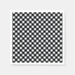 SERVIETTES EN PAPIER NAPKINES DE PAPIER BLANC-12 NOIR CHEX