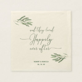 Serviettes En Papier Napkins Feuille en olive