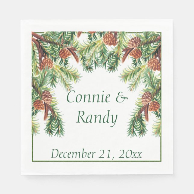 Serviettes En Papier Napkins Mariage de Noël (Devant)