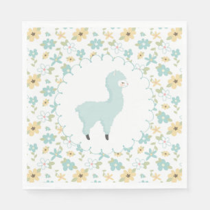 Serviettes En Papier Naples Blue Little Llama