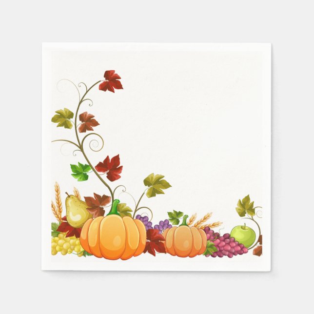 Serviettes En Papier Naples de récolte d'automne (Devant)