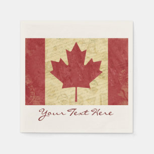 Serviettes En Papier Naples du Canada Flag Party
