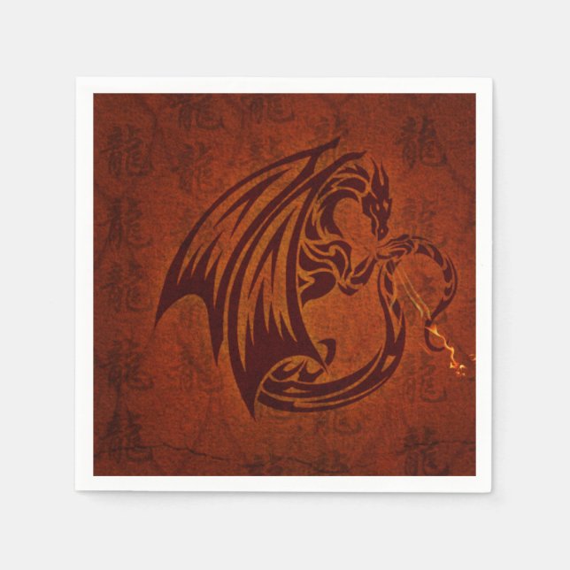 Serviettes En Papier Naples en papier dragon (Devant)