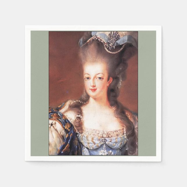 Serviettes En Papier Naples Papier Gris Marie Antoinette (Devant)
