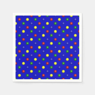 Serviettes En Papier Naples Pois-Blue Papier principal