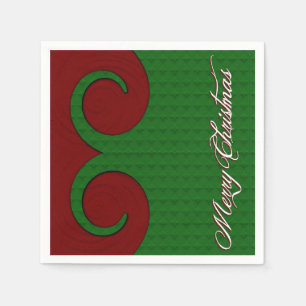 Serviettes En Papier Naples rouges et vertes de Noël