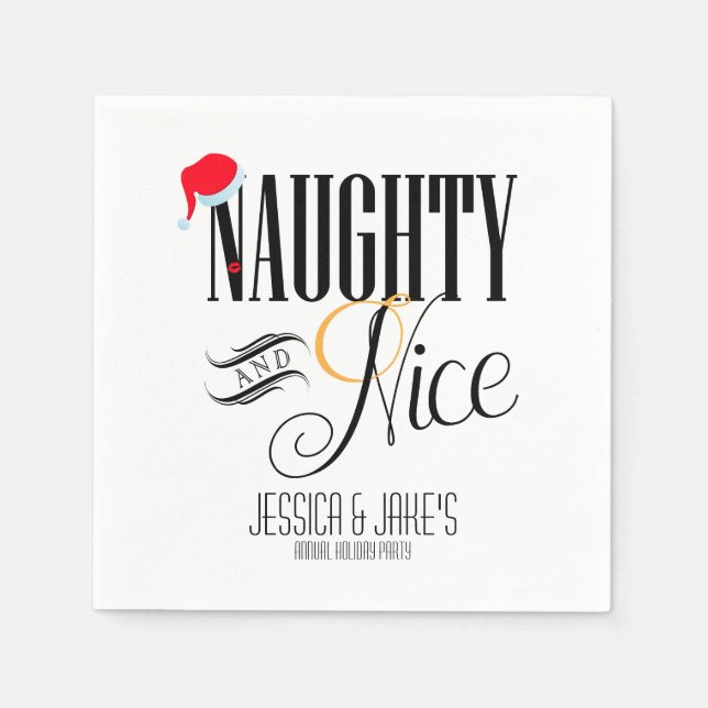 Serviettes En Papier Naughty et Nice Holiday (Devant)