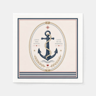 Serviettes en papier nautiques classiques Sailorco
