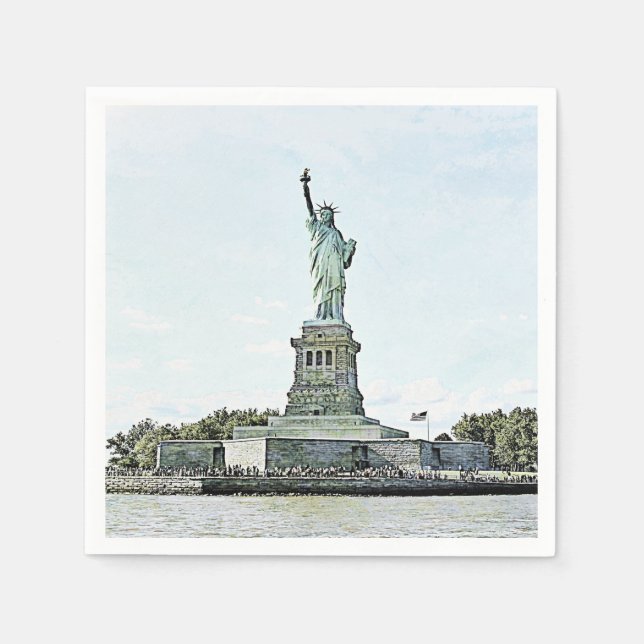 Serviettes En Papier New York - Statue de la Liberté (Devant)