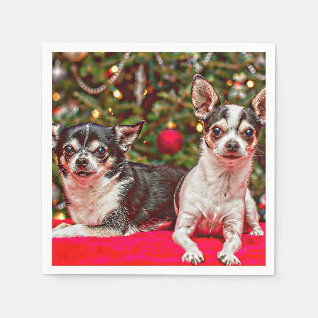 Serviettes En Papier Noël au Chihuahua (Devant)