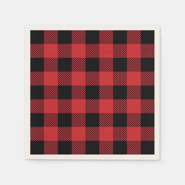 Serviettes En Papier Noël classique Buffalo chèque plaid motif (Devant)