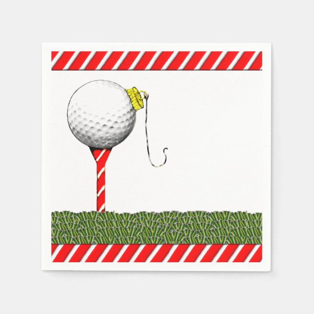 Serviettes En Papier Noël du golf (Devant)