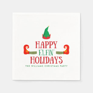 Serviettes En Papier Noël féerique heureux de vacances