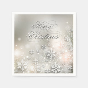 Serviettes En Papier Noël Fête Élégant Flocon de neige Napkin