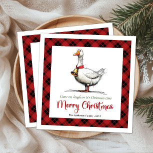 Serviettes en papier Noël Humour Canard Joyeux Far