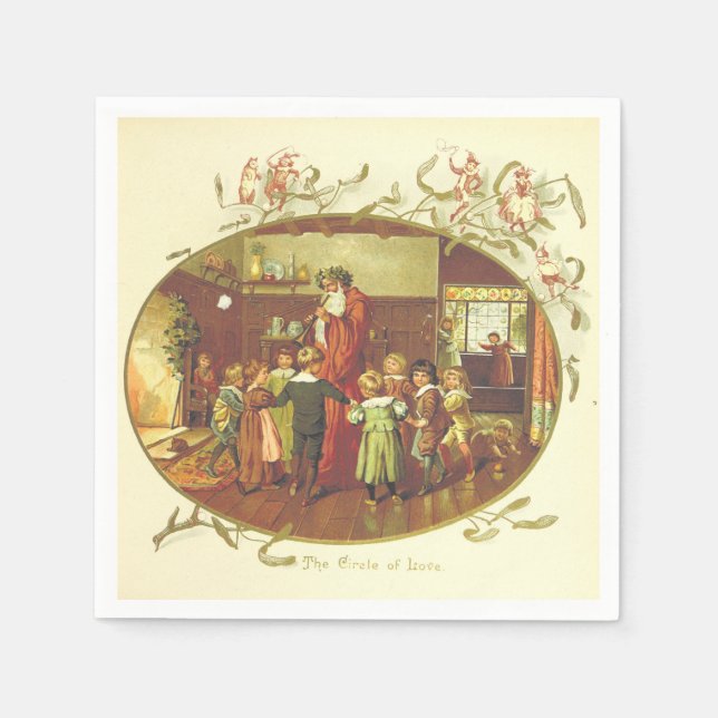 Serviettes En Papier Noël Le cercle de l'amour (Devant)