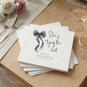 Serviettes en papier noir Coquette Bow pour la dou