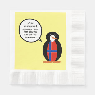 Serviettes En Papier Norvège Parler de Mme Penguin Personnalisée