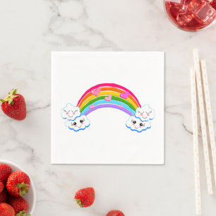 Serviettes en papier Nuages Arc-en-ciel