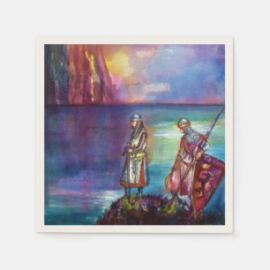 Serviettes En Papier Nuits médiévales de PENDRAGON, coucher de soleil