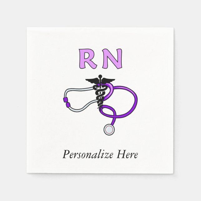 Serviettes En Papier Nurses RN Stéthoscope (Devant)