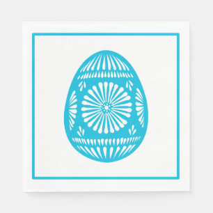 Serviettes En Papier Œuf de Pâques de style ukrainien (Aqua)