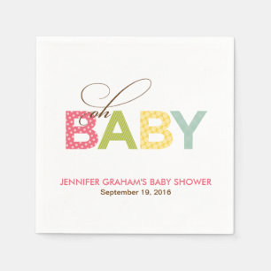 Serviettes En Papier Oh serviette de baby shower modelée par bébé da