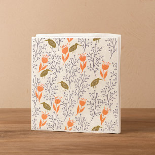 Serviettes en papier oiseaux feuillage nature