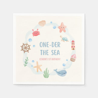 Serviettes en papier Oneder the Sea pour 1er anniv