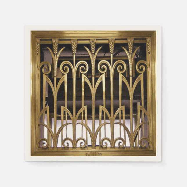 Serviettes En Papier Or Art déco (Devant)