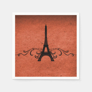Serviettes En Papier Orange Vintage