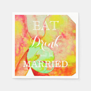 Serviettes En Papier Orchidées des Caraïbes, fleurs d'aquarelle tropica