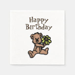 Serviettes En Papier Ours de marguerite rustique Anniversaire