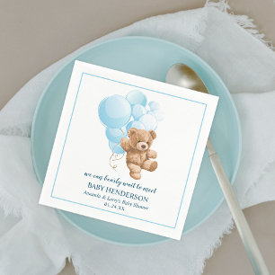 Serviettes en papier Ourson bleu à peine attendu