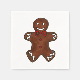Serviettes En Papier Pain d'épice Homme Noël Cookie Naples