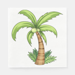 Serviettes En Papier Palm Tree Beach Tropical et Ile Vibes