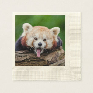 Serviettes En Papier Panda rouge