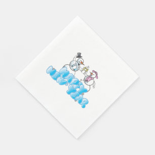 Serviettes En Papier Paniers repas standard blanc/Snowmen