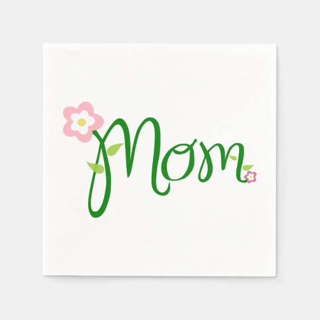 Serviettes En Papier Papier à cocktail blanc standard maman Napkin (Devant)