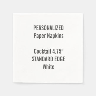 Serviettes En Papier Papier à cocktails standard blanc personnalisé ser