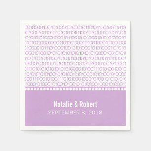 Serviettes En Papier Papier à code binaire chic violet Geek