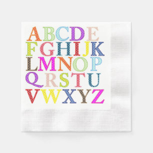 Serviettes En Papier Papier Alphabet Napkin