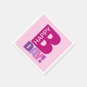 Serviettes En Papier Papier Anniversaire simple et amusant rose heureux